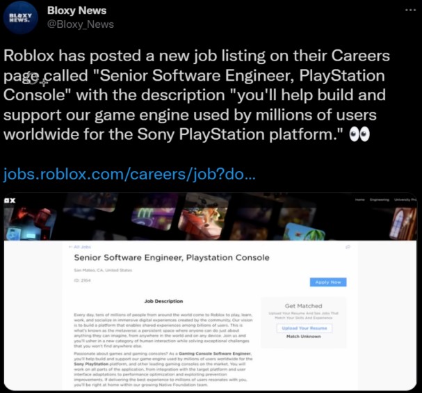 ROBLOX IS COMING TO PLAYSTATION