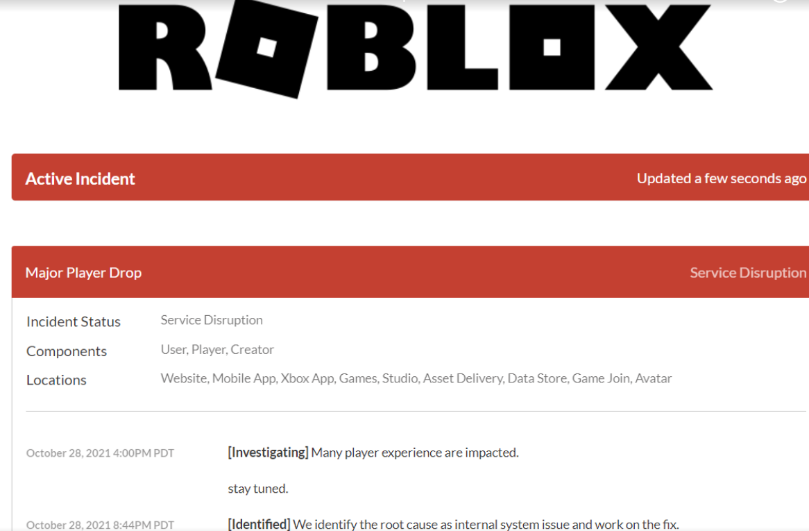 Roblox server issue