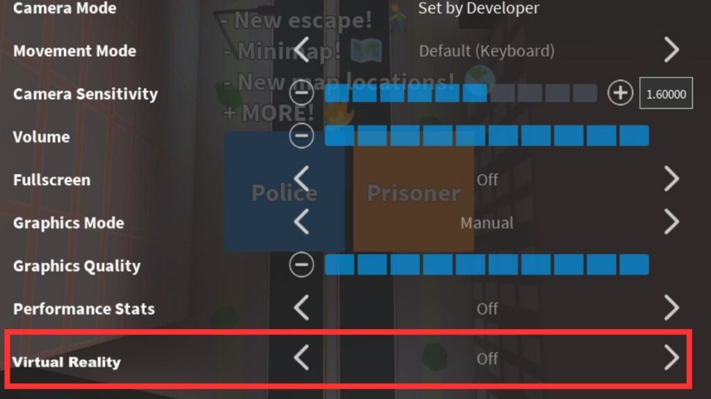 Disable VR Mode for Roblox