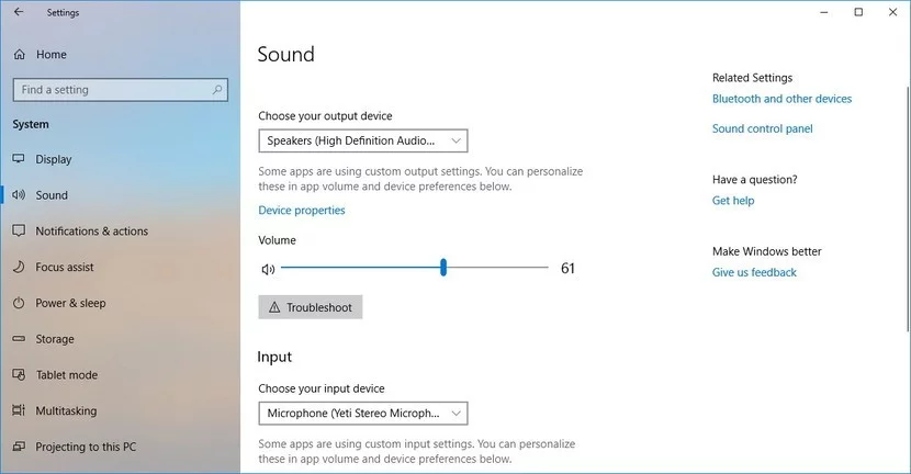 Checking Audio Settings in Windows